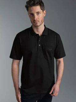 Poloshirt aus Single-Jersey Schwarz