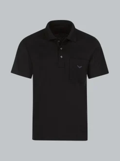 Poloshirt aus Single-Jersey Schwarz