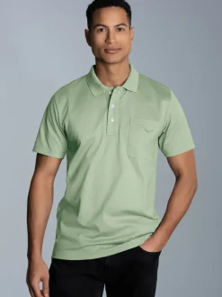 Poloshirt aus Single-Jersey Green tea