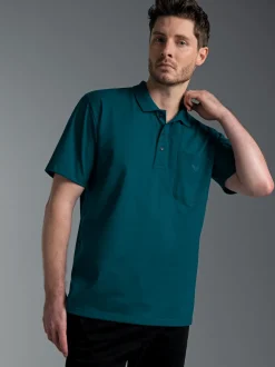 Poloshirt aus Single-Jersey Saphir