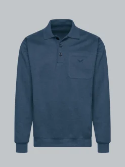 Poloshirt aus Sweat-Qualität Nightblue-melange