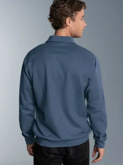 Poloshirt aus Sweat-Qualität Nightblue-melange