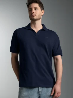 Poloshirt DELUXE ohne Knopfleiste Navy