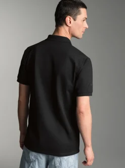 Poloshirt für Industriewäsche Schwinge am Arm Schwarz