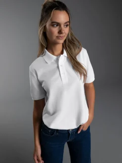 Poloshirt für Industriewäsche Schwinge am Arm Weiss