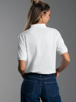 Poloshirt für Industriewäsche Schwinge am Arm Weiss