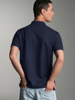 Poloshirt für Industriewäsche Schwinge am Arm Navy