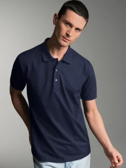 Poloshirt für Industriewäsche Schwinge am Arm Navy