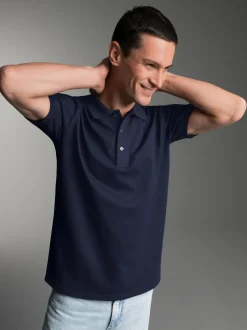 Poloshirt für Industriewäsche Schwinge am Arm Navy