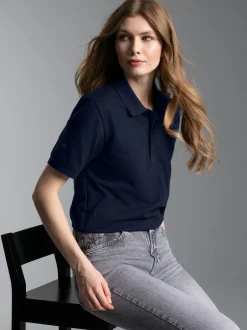 Poloshirt für Industriewäsche Schwinge am Arm Navy