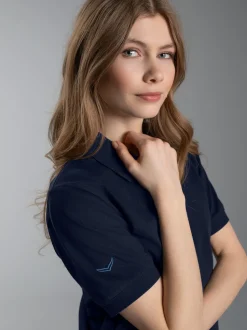 Poloshirt für Industriewäsche Schwinge am Arm Navy