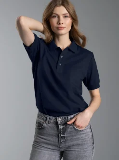 Poloshirt für Industriewäsche Schwinge am Arm Navy