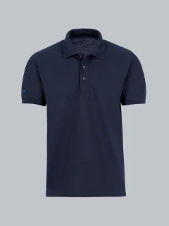 Poloshirt für Industriewäsche Schwinge am Arm Navy