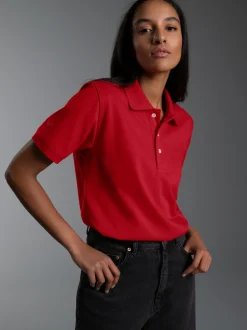 Poloshirt für Industriewäsche Schwinge am Arm Kirsch