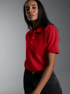 Poloshirt für Industriewäsche Schwinge am Arm Kirsch