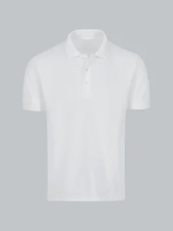 Poloshirt für Industriewäsche Schwinge am Arm Weiss