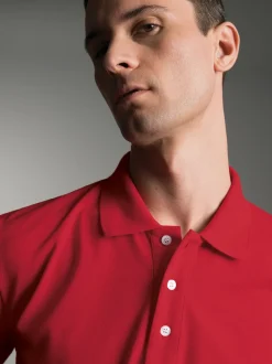 Poloshirt für Industriewäsche Schwinge am Arm Kirsch