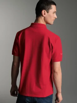 Poloshirt für Industriewäsche Schwinge am Arm Kirsch