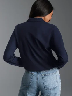 Poloshirt mit Brusttasche Navy
