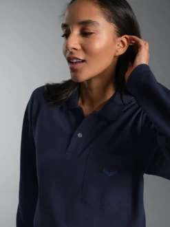 Poloshirt mit Brusttasche Navy