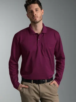 Poloshirt mit Brusttasche Sangria