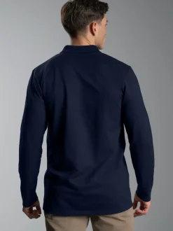 Poloshirt mit Brusttasche Navy