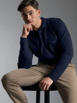 Poloshirt mit Brusttasche Navy