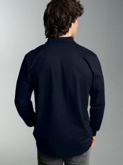 Poloshirt mit Brusttasche Navy