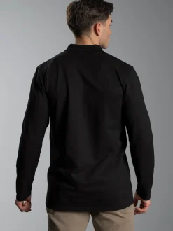 Poloshirt mit Brusttasche Schwarz