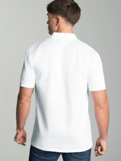 Poloshirt mit dreifarbiger Knopfleiste Weiss