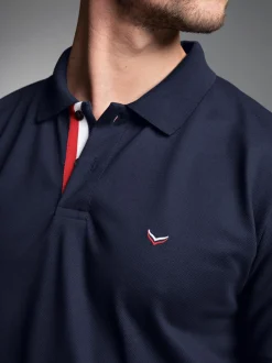 Poloshirt mit dreifarbiger Knopfleiste Navy
