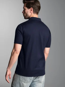 Poloshirt mit dreifarbiger Knopfleiste Navy