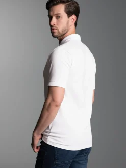 Poloshirt mit dreifarbiger Knopfleiste Weiss