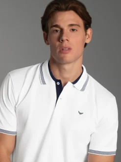 Poloshirt mit kontrastfarbigen Akzenten Weiss