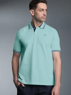 Poloshirt mit kontrastfarbigen Akzenten Gletscher