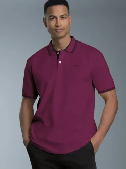 Poloshirt mit kontrastfarbigen Akzenten Sangria