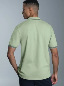 Poloshirt mit kontrastfarbigen Akzenten Green tea