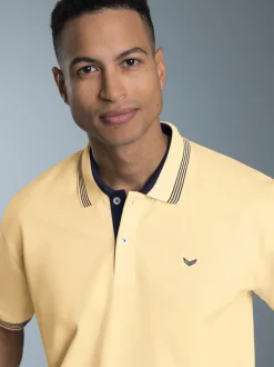 Poloshirt mit kontrastfarbigen Akzenten Vanille
