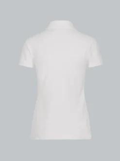 Poloshirt mit Kristallsteinen Weiss