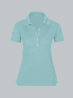Poloshirt mit Kristallsteinen Gletscher