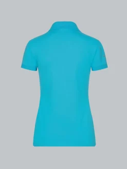 Poloshirt mit Kristallsteinen Azur