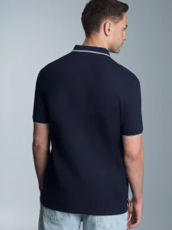 Poloshirt mit maritimem Printmotiv Navy