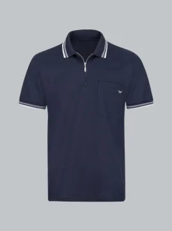 Poloshirt mit Reißverschluss Navy