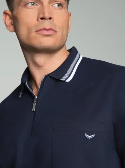 Poloshirt mit Reißverschluss Navy
