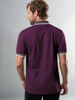 Poloshirt mit Reißverschluss Aubergine