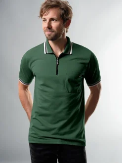 Poloshirt mit Reißverschluss Efeu
