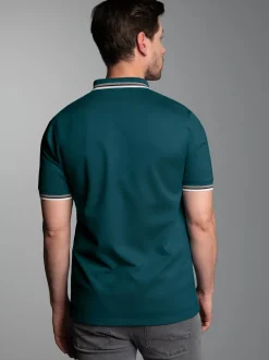 Poloshirt mit Reißverschluss Saphir