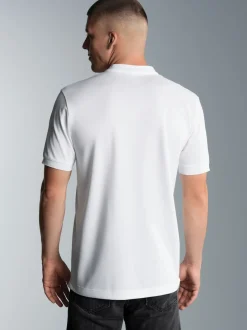 Poloshirt mit Stehkragen Weiss