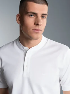 Poloshirt mit Stehkragen Weiss