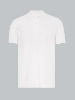 Poloshirt mit Stehkragen Weiss